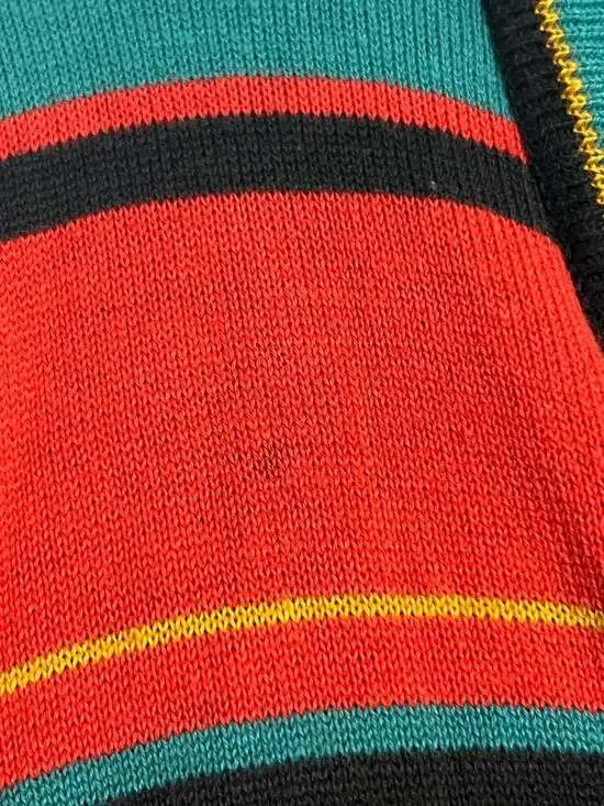 Vintage Carole Little for Saint-Tropez West Striped Cotton Knit Cardigan Sweater - Picture 5 of 6